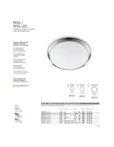 Lucente p257-22 ring-5 soff d 41,5 2x42w e27